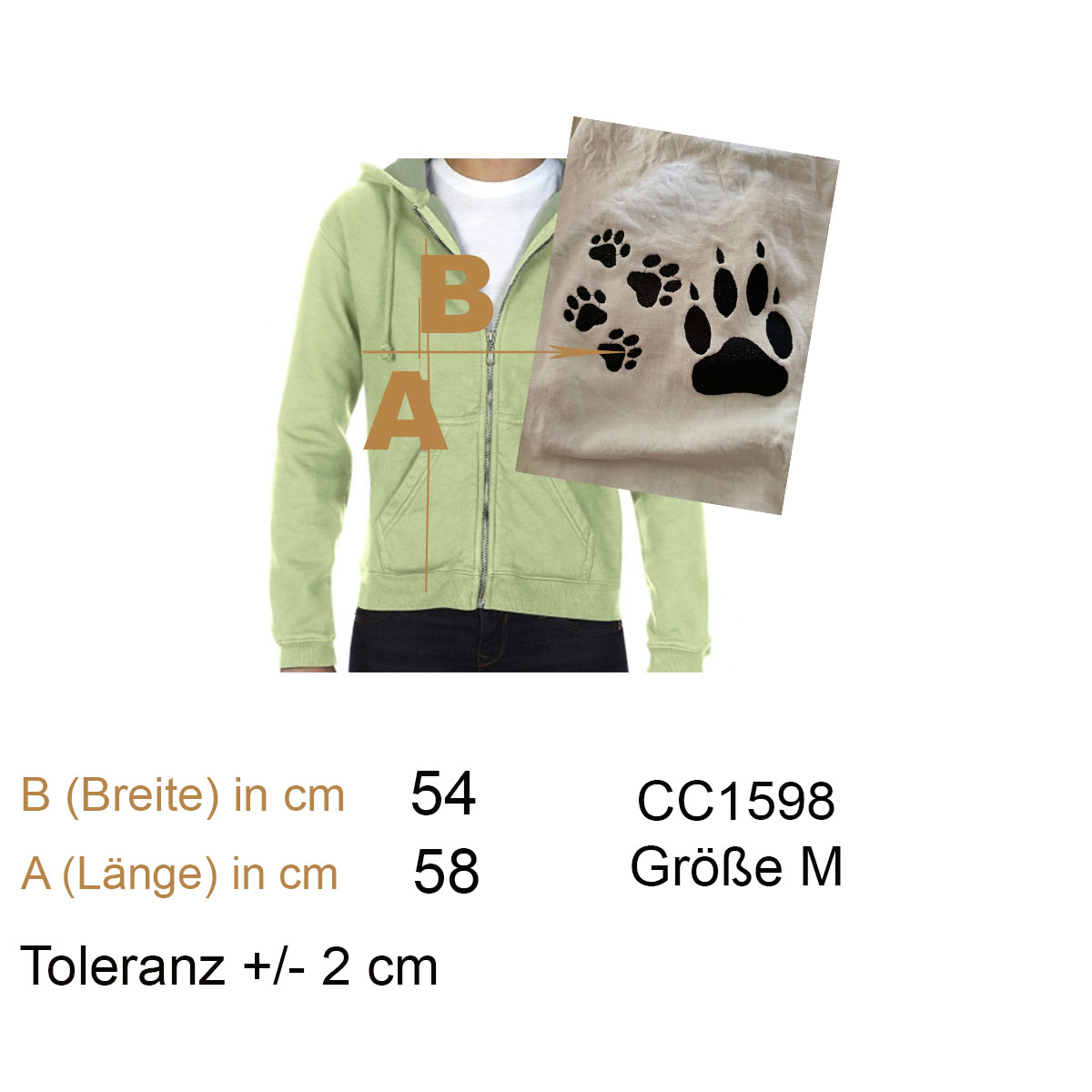 Hoodie, Zweiteiliger Layer, Piantur, Pockets, Paw Print