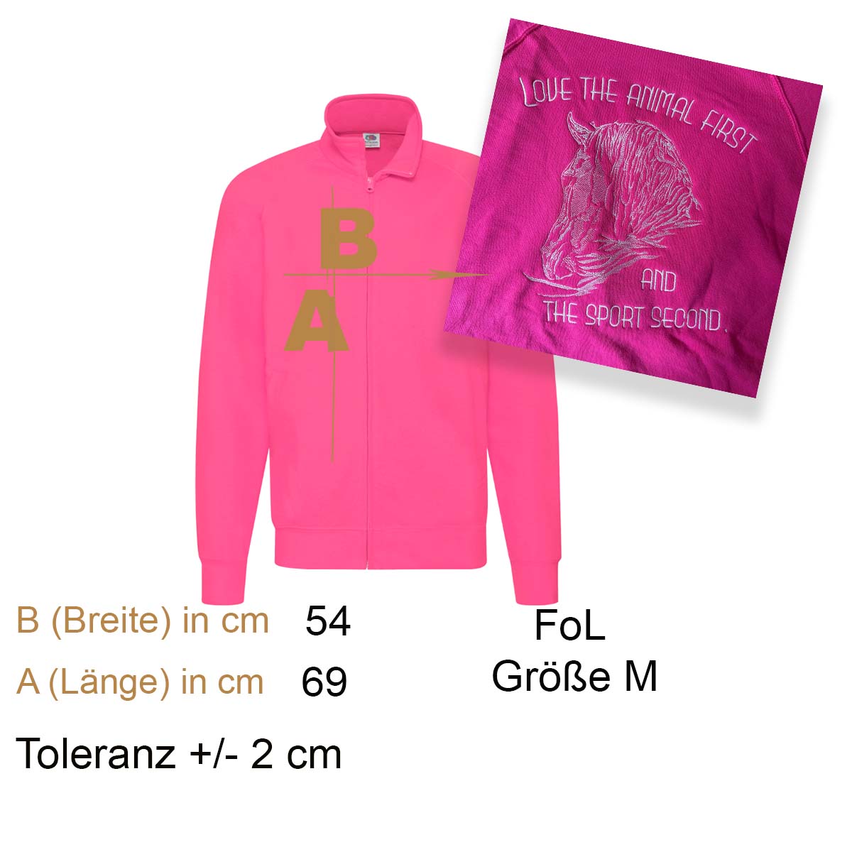 Damen-Poloshirt, Pink, Langarm, Knopfleiste, Tiermotiv