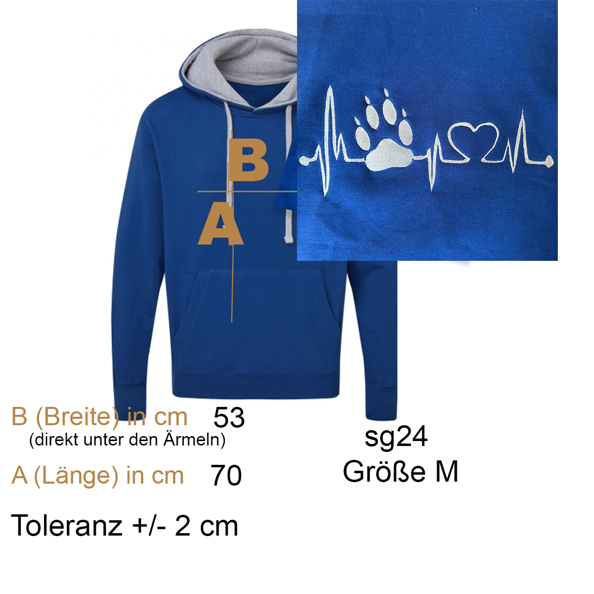 Hoodie, Pullover, Kapuzenpullover, Blau, Paw-Print?