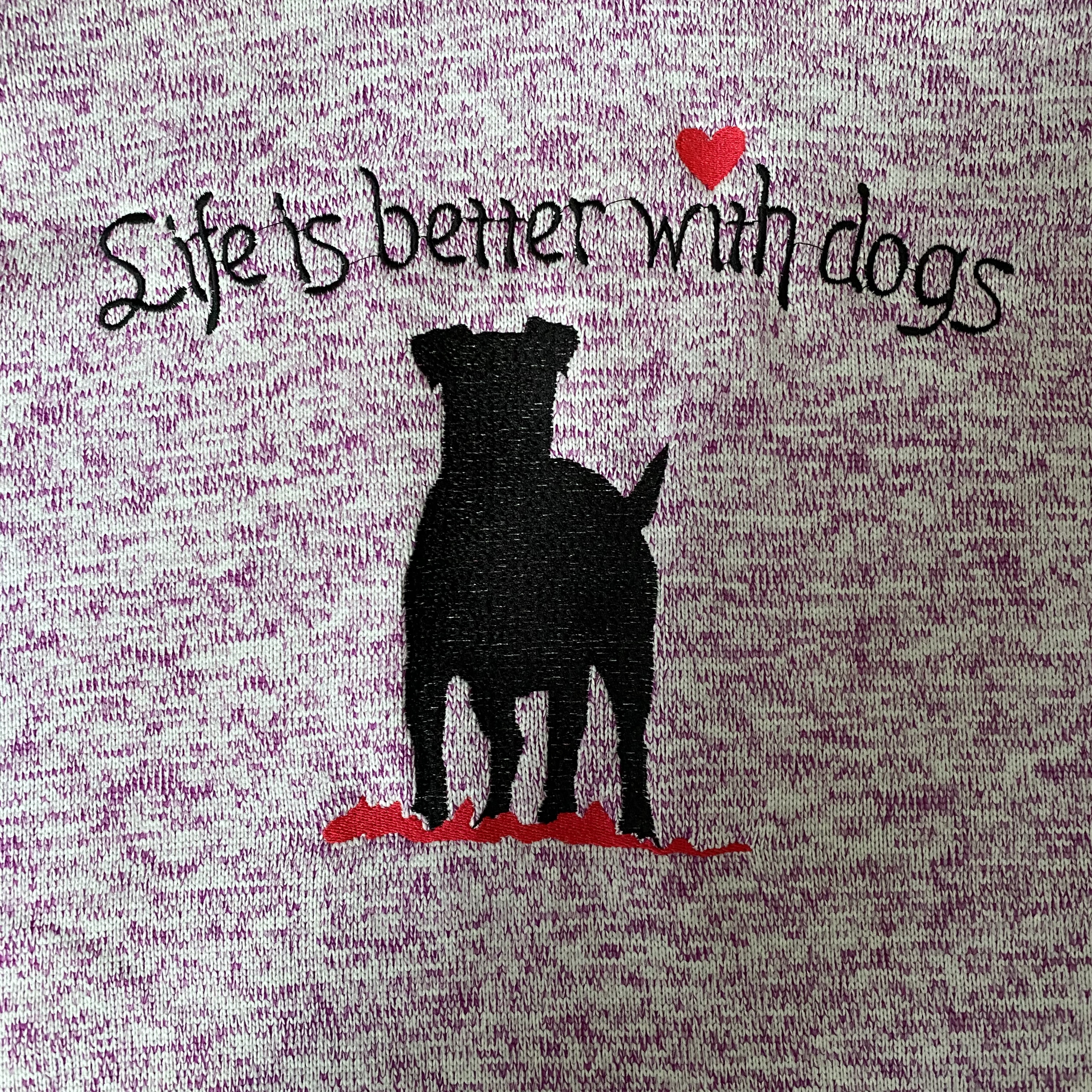Damen Strick-Fleece Jacke Gr. S "Life is better with dogs"