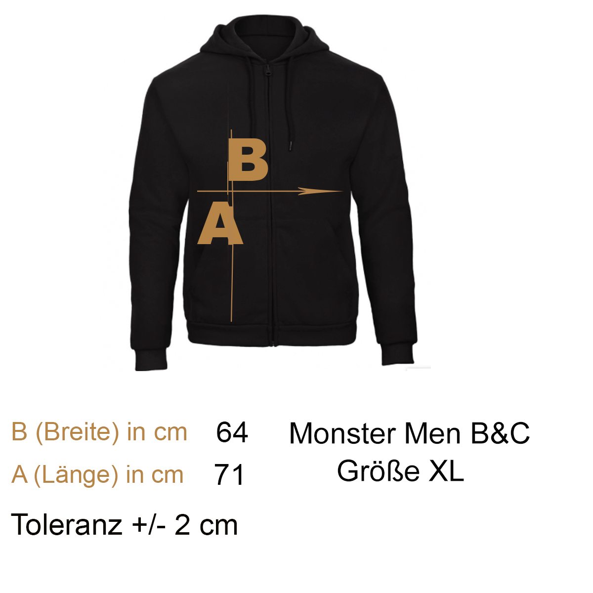 Monster/men Hooded Zip Gr. XL schwarz