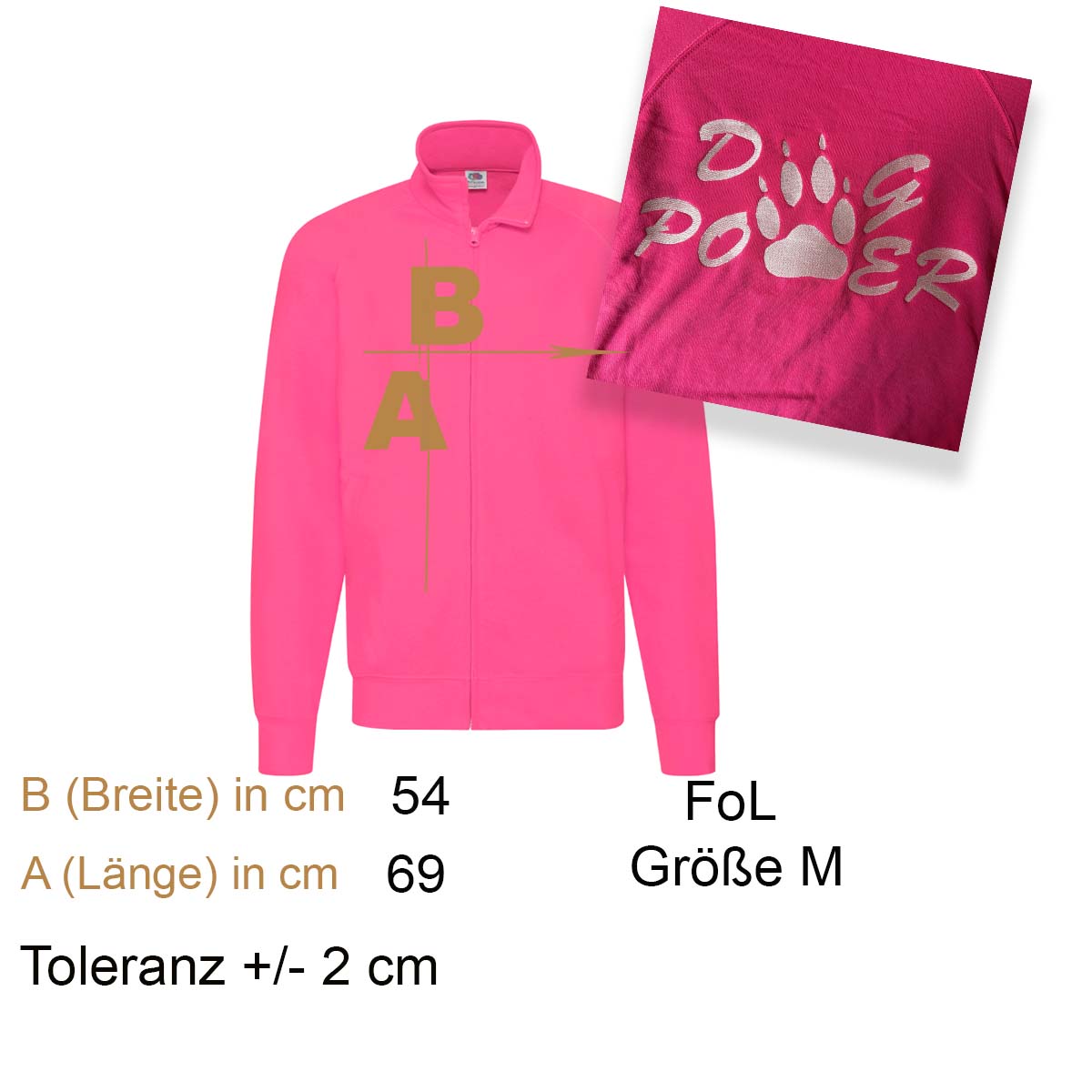 Hoodie, Pullover, Farbe pink, Langarm, Größe M